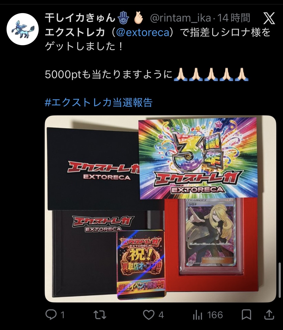 エクストレカ 当選報告